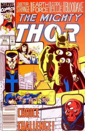 Thor 456 (Newsstand) published by Marvel with cover art by Ron Frenz