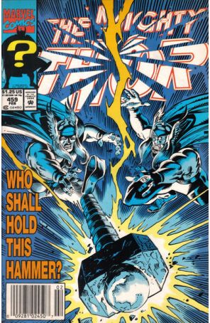 Thor 459 (Newsstand) published by Marvel with cover art by Ron Frenz