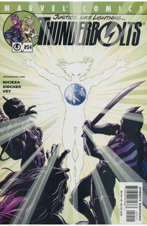 Thunderbolts 54 published by Marvel with cover art by Patrick Zircher