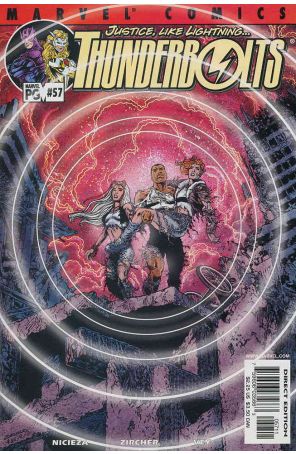 Thunderbolts 57 published by Marvel with cover art by Patrick Zircher