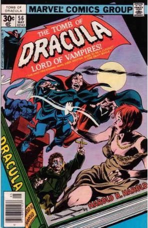 Tomb of Dracula 56 published by Marvel with cover art by Gene Colan