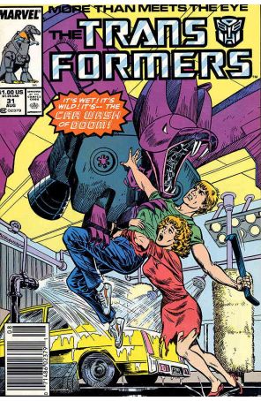 The Transformers 31 (Newsstand) published by Marvel with cover art by Bob Budiansky