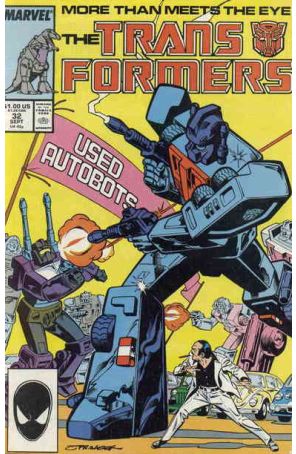 The Transformers 32 published by Marvel with cover art by Frank Springer