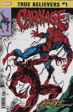 True Believers: Absolute Carnage-Carnage 1 published by Marvel with cover art by Mark Bagley