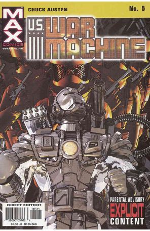 U.S. War Machine 5 published by Marvel with cover art by Chuck Austen