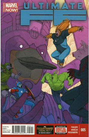 Ultimate FF 5 published by Marvel with cover art by Andre Araújo
