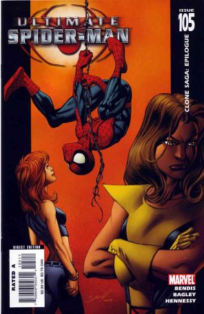 Ultimate Spider-Man 105 published by Marvel with cover art by Mark Bagley