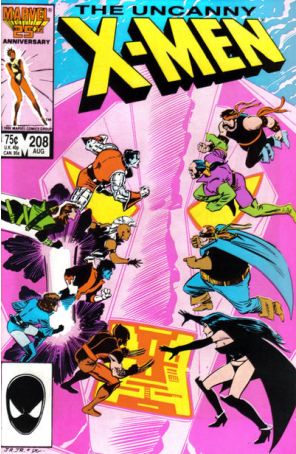 The Uncanny X-Men 208 published by Marvel with cover art by John Romita Jr.