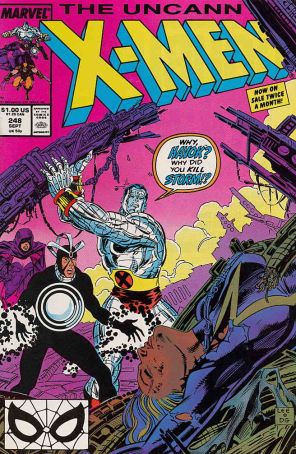 The Uncanny X-Men 248 published by Marvel with cover art by Jim Lee