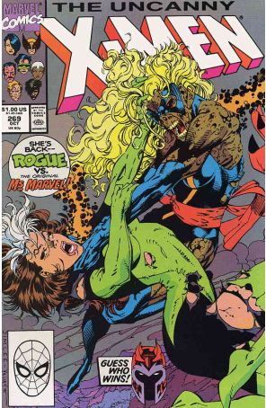 The Uncanny X-Men 269 published by Marvel with cover art by Jim Lee