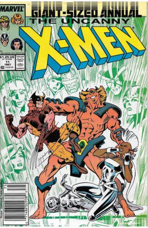 The Uncanny X-Men Annual 11 (Newsstand) published by Marvel with cover art by Alan Davis