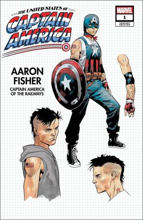 The United States of Captain America 1 (Design variant) published by Marvel with cover art by Jan Bazaldua
