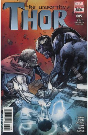 The Unworthy Thor 5 published by Marvel with cover art by Olivier Coipel