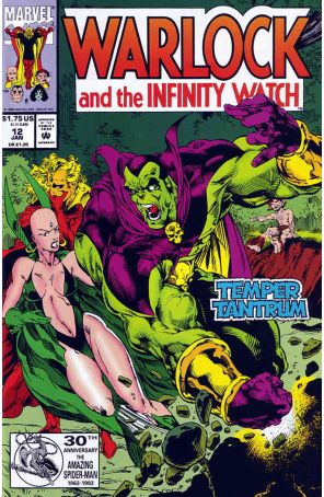 Warlock and the Infinity Watch 12 published by Marvel with cover art by Tom Raney