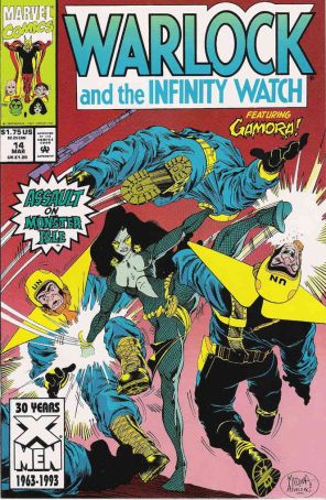 Warlock and the Infinity Watch 14 published by Marvel with cover art by Angel Medina