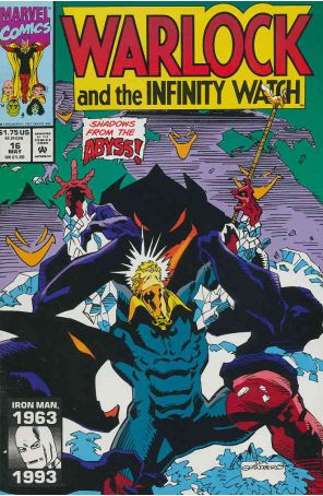 Warlock and the Infinity Watch 16 published by Marvel with cover art by Tom Grindberg