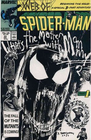 The Web of Spider-Man 33 published by Marvel with cover art by Bill Sienkiewicz
