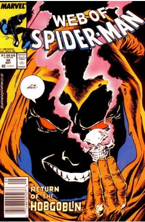 The Web of Spider-Man 38 (Newsstand) published by Marvel with cover art by Bob Budiansky
