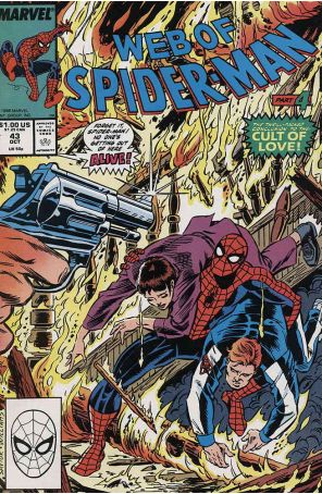The Web of Spider-Man 43 published by Marvel with cover art by Alex Saviuk