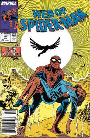 The Web of Spider-Man 45 (Newsstand) published by Marvel with cover art by Alex Saviuk