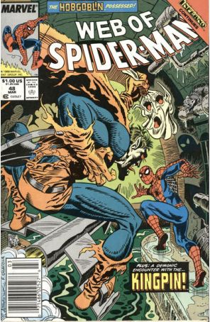 The Web of Spider-Man 48 (Newsstand) published by Marvel with cover art by Alex Saviuk