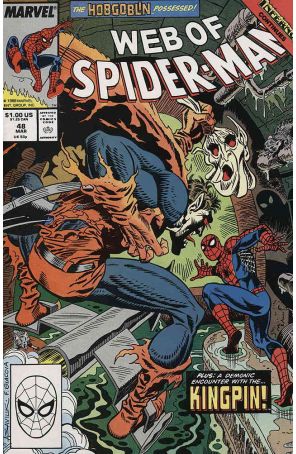 The Web of Spider-Man 48 published by Marvel with cover art by Alex Saviuk