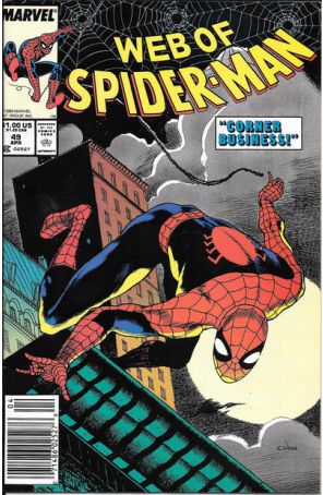 The Web of Spider-Man 49 (Newsstand) published by Marvel with cover art by Charles Vess