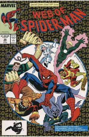 The Web of Spider-Man 50 published by Marvel with cover art by Alex Saviuk