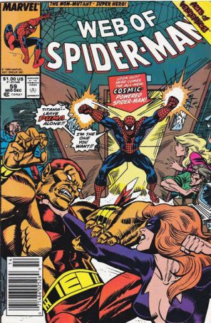 The Web of Spider-Man 59 (Newsstand) published by Marvel with cover art by Alex Saviuk