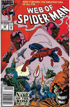 The Web of Spider-Man 84 (Newsstand) published by Marvel with cover art by Alex Saviuk