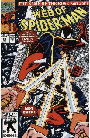 The Web of Spider-Man 85 published by Marvel with cover art by Alex Saviuk