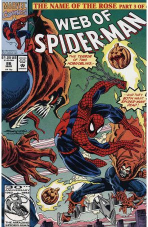 The Web of Spider-Man 86 published by Marvel with cover art by Alex Saviuk