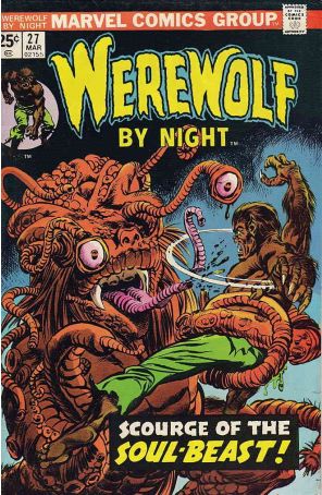 Werewolf By Night 27 (with Marvel Value Stamp) published by Marvel with cover art by Gil Kane