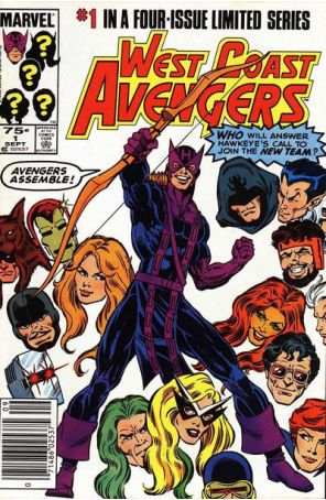 West Coast Avengers (Ltd. Series) 1 (Newsstand) published by Marvel with cover art by Bob Hall