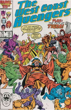 West Coast Avengers 15 published by Marvel with cover art by Al Milgrom
