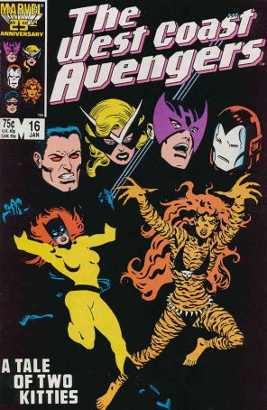 West Coast Avengers 16 published by Marvel with cover art by Al Milgrom