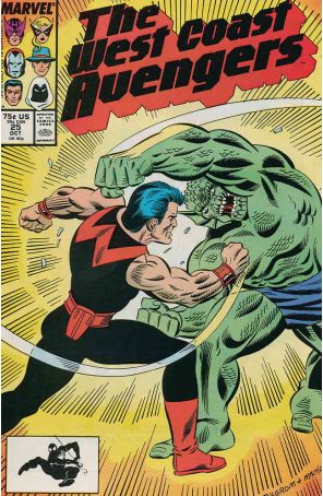 West Coast Avengers 25 published by Marvel with cover art by Al Milgrom