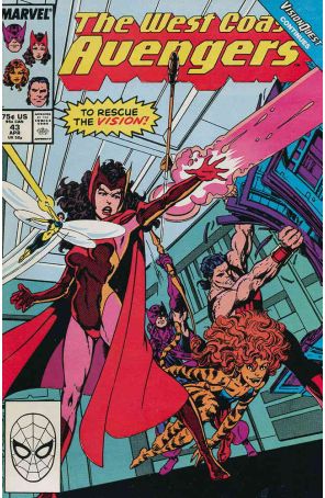 West Coast Avengers 43 published by Marvel with cover art by John Byrne