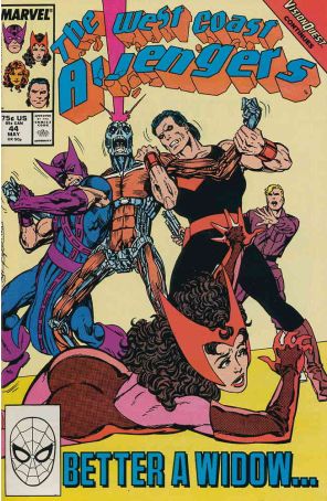 West Coast Avengers 44 published by Marvel with cover art by John Byrne