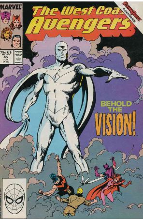 West Coast Avengers 45 published by Marvel with cover art by John Byrne