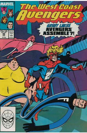 West Coast Avengers 46 published by Marvel with cover art by John Byrne