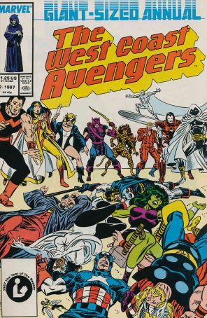 West Coast Avengers Annual 2 published by Marvel with cover art by Al Milgrom