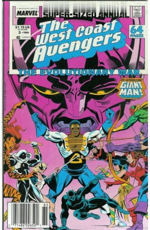 West Coast Avengers Annual 3 (Newsstand) published by Marvel with cover art by Al Milgrom