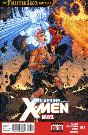 Wolverine And The X-Men 35 published by Marvel with cover art by Nick Bradshaw