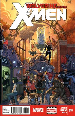 Wolverine And The X-Men 40 published by Marvel with cover art by Nick Bradshaw
