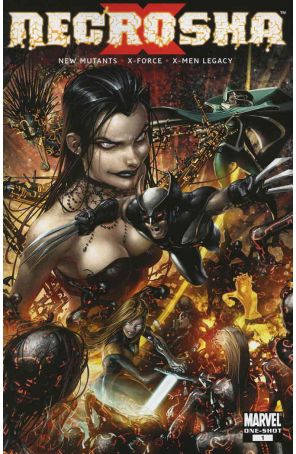 X Necrosha 1 published by Marvel with cover art by Clayton Crain