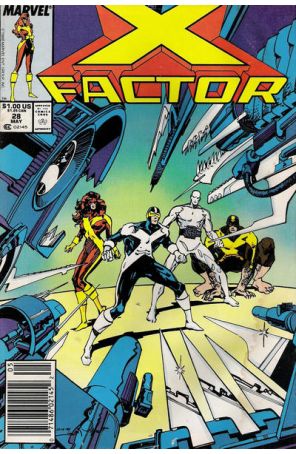 X-Factor 28 (Newsstand) published by Marvel with cover art by Walt Simonson