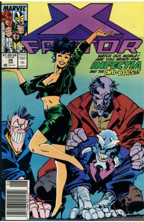 X-Factor 29 (Newsstand) published by Marvel with cover art by Walt Simonson