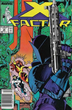 X-Factor 35 (Newsstand) published by Marvel with cover art by Walt Simonson