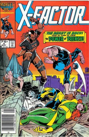 X-Factor 4 (Newsstand) published by Marvel with cover art by Ron Frenz